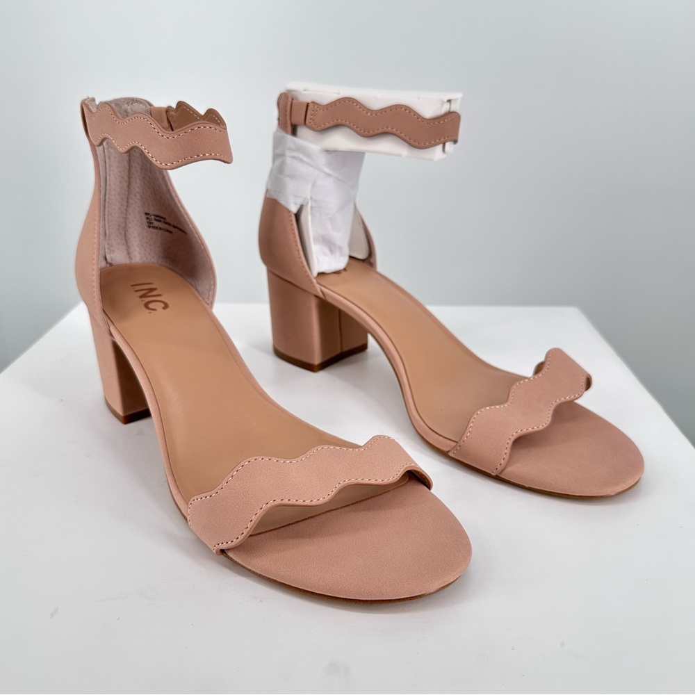 I.N.C. Hadwin Scallop Two-Piece Sandals in Pink Bloom size 12 Ankle Strap